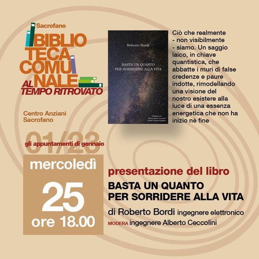 PRESENTAZIONE LIBRO: BASTA UN QUANTO PER SORRIDERE ALLA VITA 