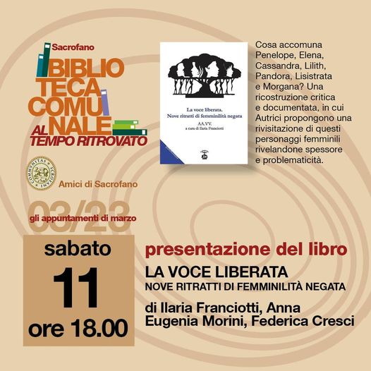 PRESENTAZIONE LIBRO: LA VOCE LIBERATA. NOVE RITRATTI DI PERSONALITÀ NEGATA 