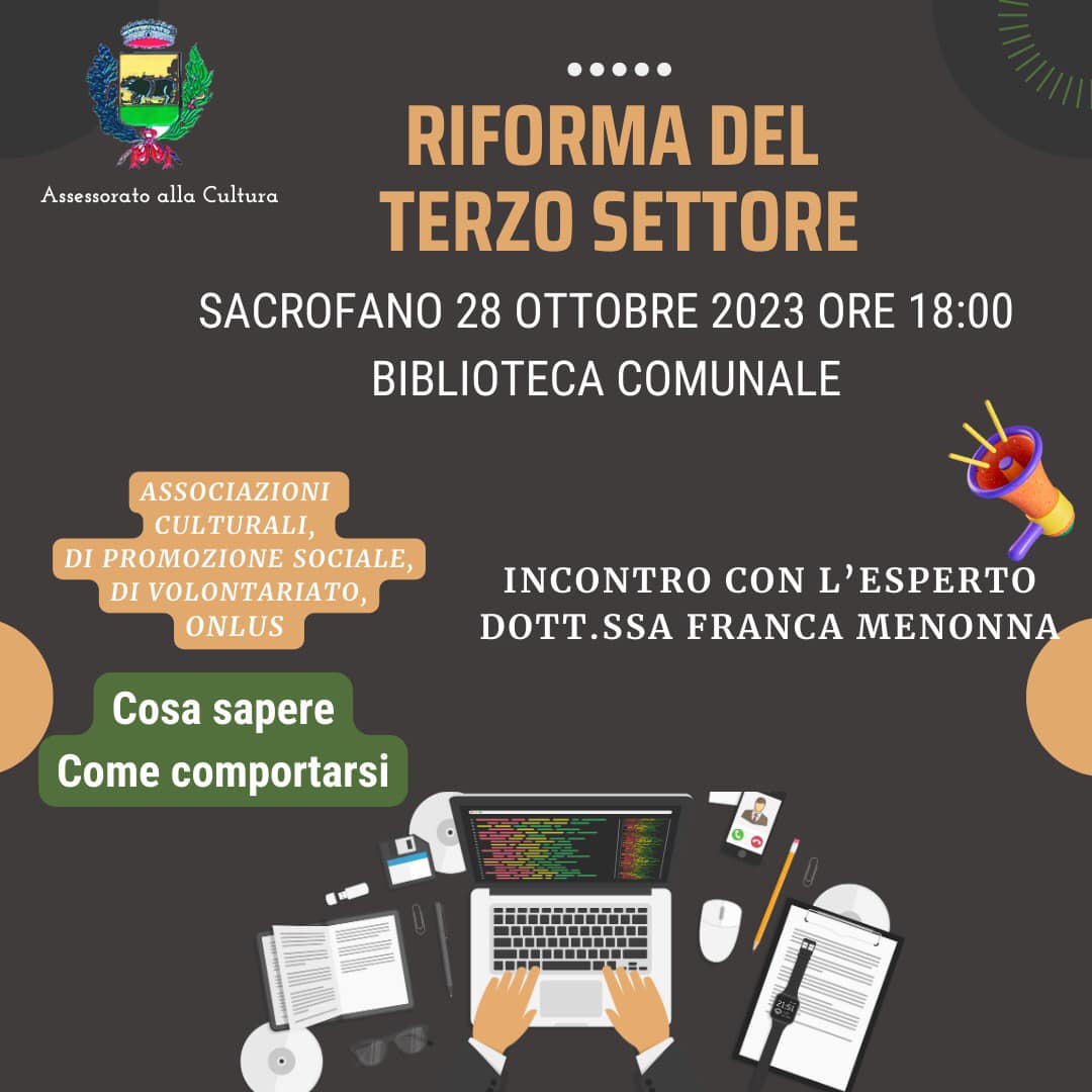 SABATO 28 OTTOBRE UN WORKSHOP SULLA RIFORMA DEL TERZO SETTORE 