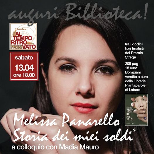  BIBLIOTECA : MELISSA PANARELLO OSPITE A SACROFANO PER LA PRESENTAZIONE DEL SUO NUOVO ROMANZO 