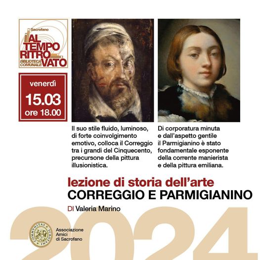 BIBLIOTECA: LEZIONE DI STORIA DELL’ARTE - CORREGGIO E PARMIGIANINO