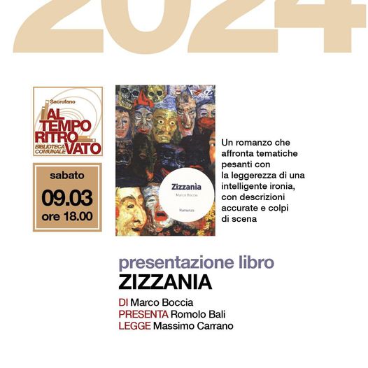 BIBLIOTECA: Presentazione libro "Zizzania"