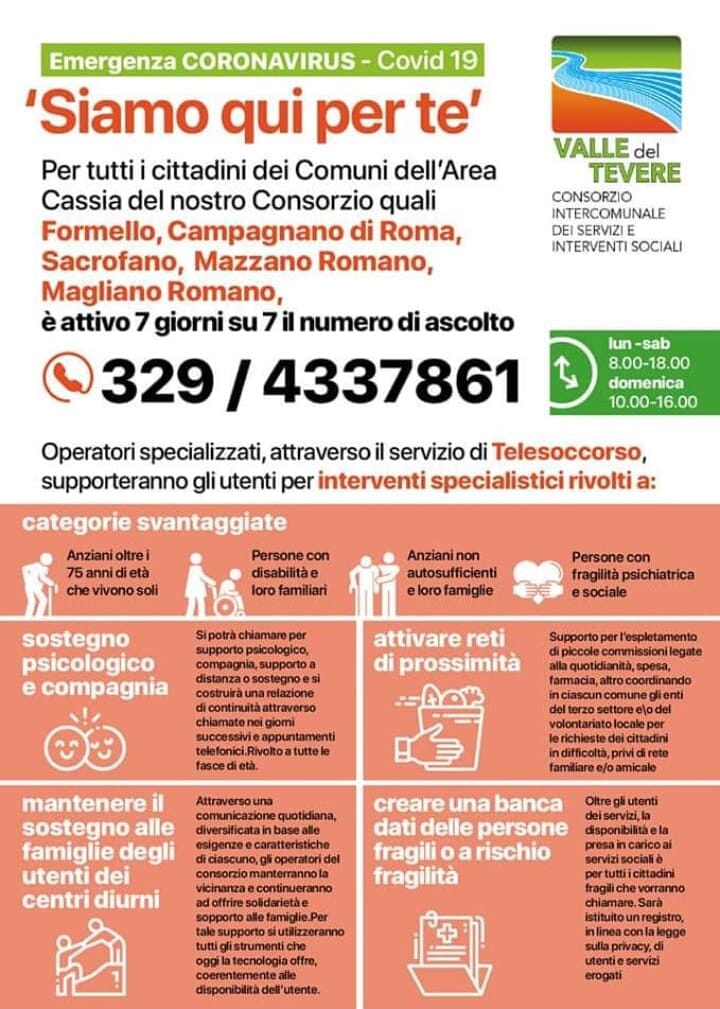 Locandina NUMERO DI ASCOLTO attivo 7 giorni su 7