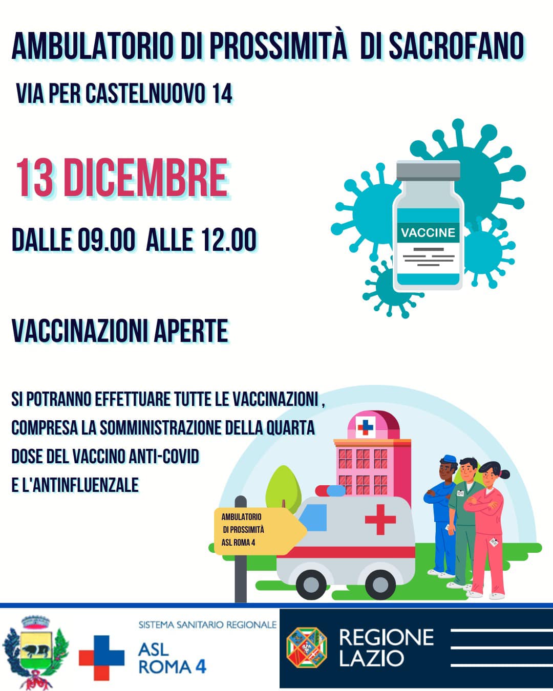 OPEN DAY VACCINALE: MARTEDÌ 13 DICEMBRE