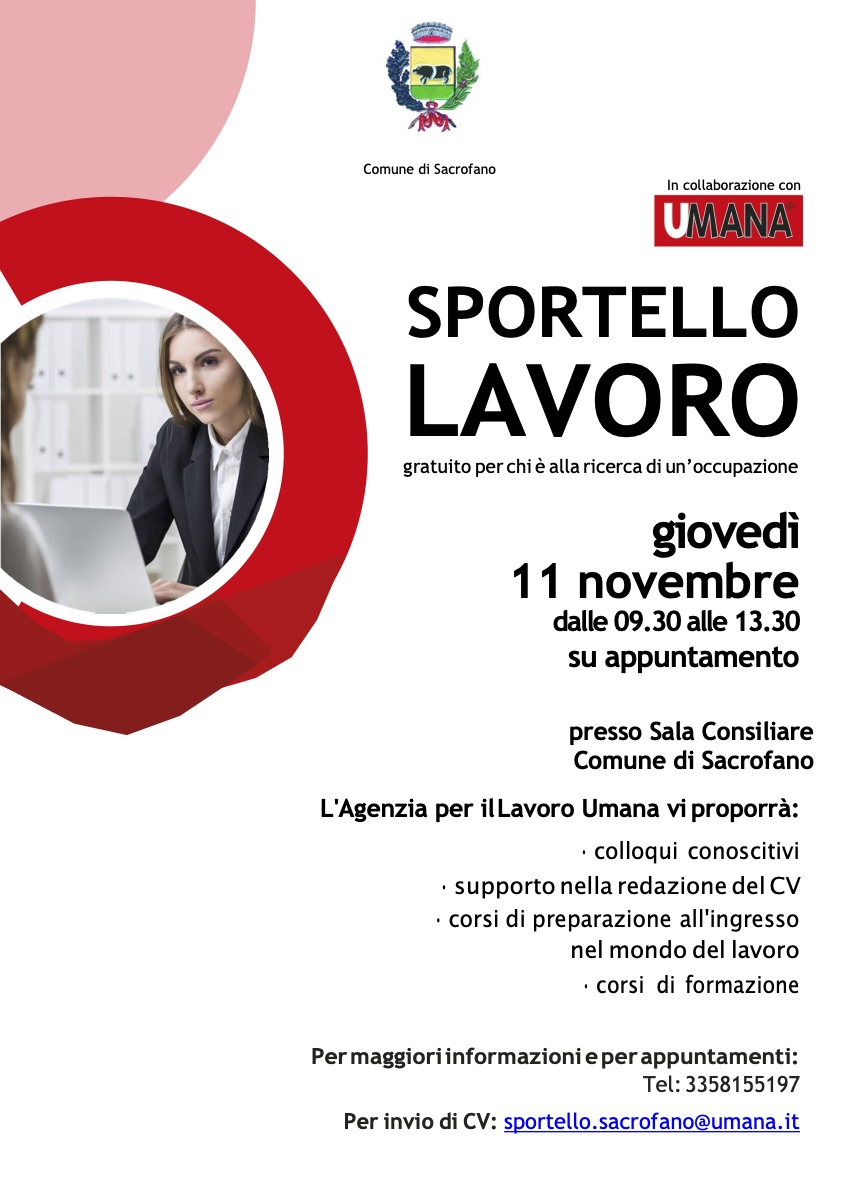 Locandina Sportello 11 Novembre 2021 