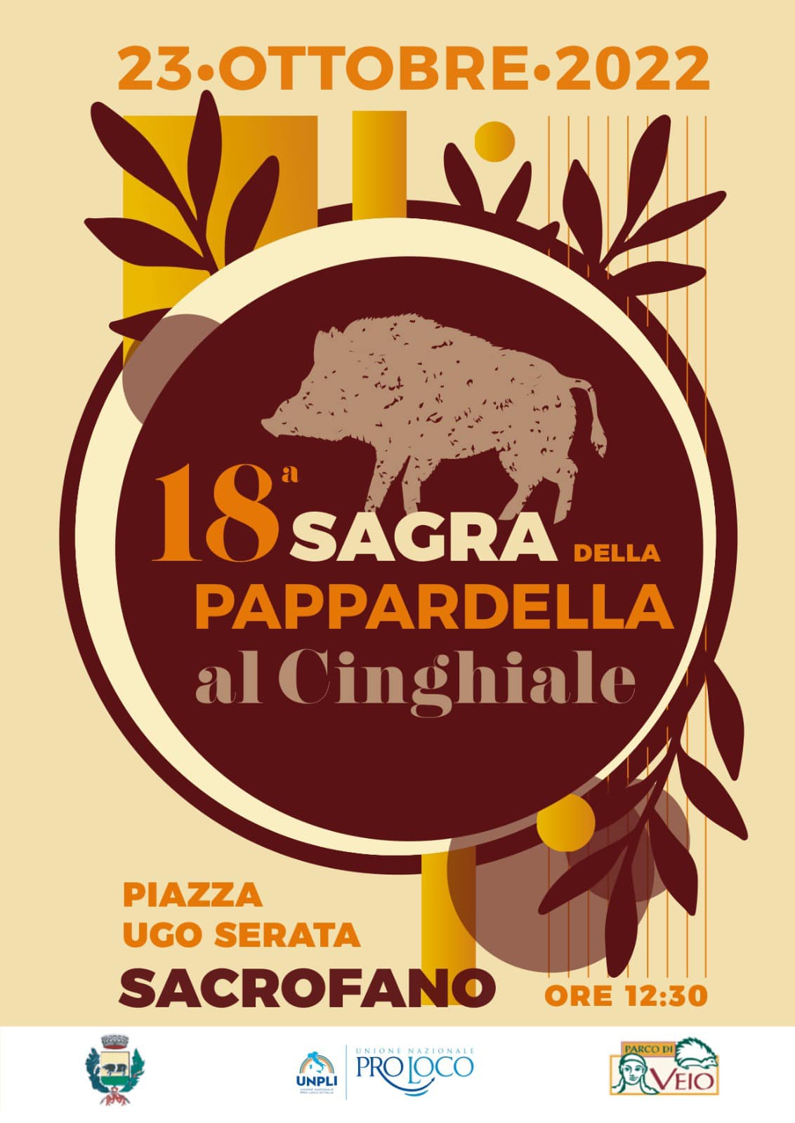 A SACROFANO TORNA LA SAGRA DELLA PAPPARDELLA AL CINGHIALE  DOMENICA 23 OTTOBRE 