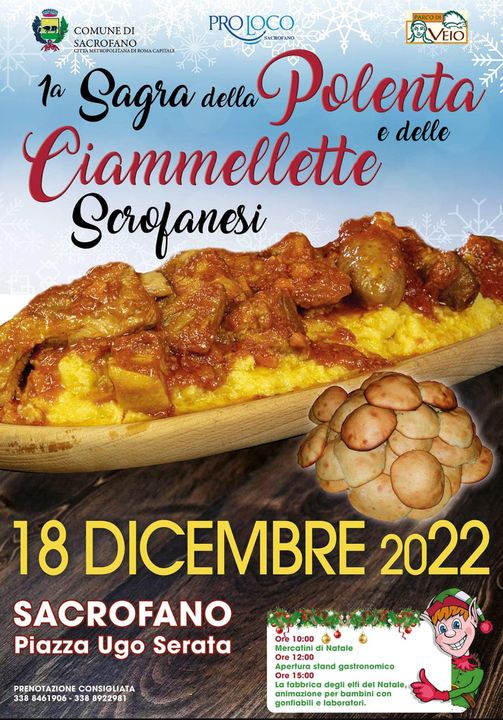 A SACROFANO LA 1° SAGRA DELLA POLENTA E DELLE CIAMMELLETTE SCROFANESI