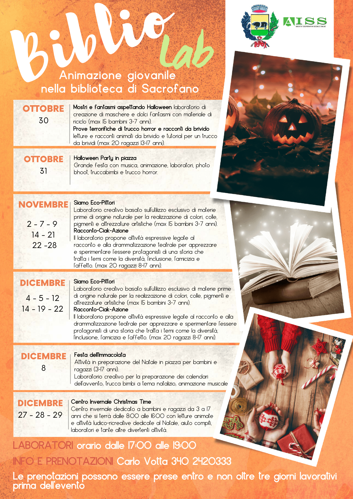 BIBLIOLAB: ANIMAZIONE GIOVANILE IN BIBLIOTECA DA HALLOWEEN A NATALE 