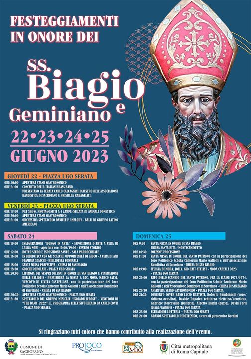 SACROFANO SI PREPARA ALLA FESTA DEI PATRONI SS. BIAGIO E GEMINIANO