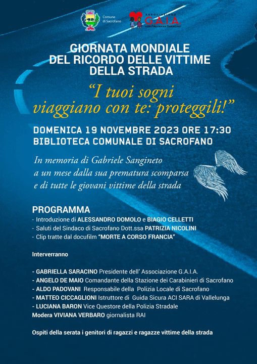 Giornata Mondiale del Ricordo delle Vittime della Strada