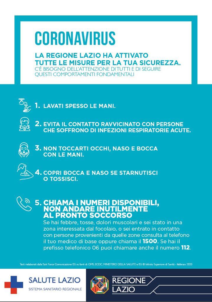 Locandina prevenzione Corona virus