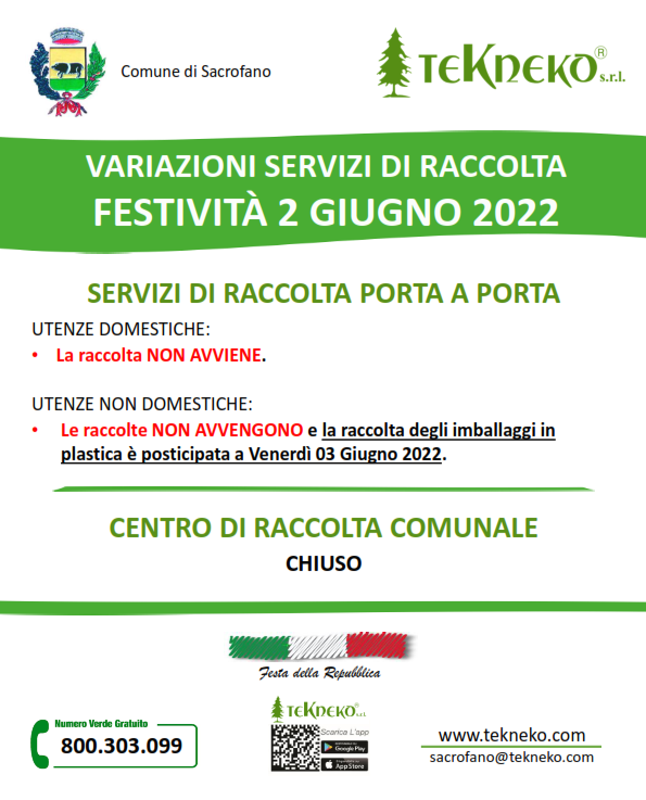 Servizi festività 2 giugno 2022 Sacrofano 001