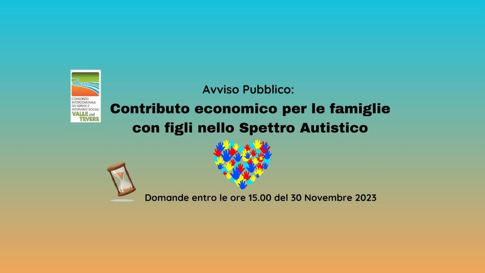 SOSTEGNO ECONOMICO PER FAMIGLIE CON MINORI NELLO SPETTRO AUTISTICO 